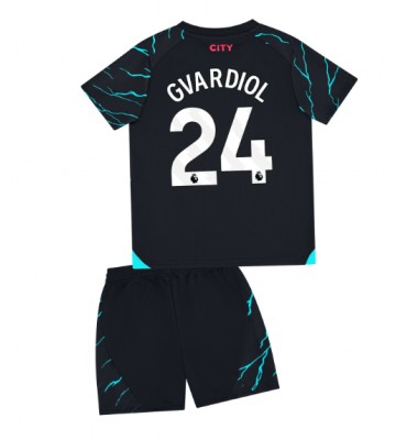 Manchester City Josko Gvardiol #24 Tredje trøje Børn 2023-24 Kort ærmer (+ korte bukser)